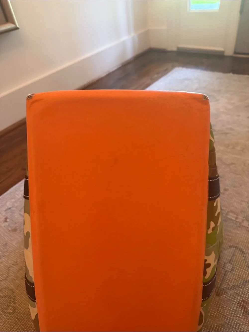Scout Camo Tote with Orange Lining and Black Handles